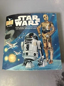 Libro de lectura vintage de 24 páginas de Star Wars con disco de vinilo 33 1/3 RPM - Imagen 1 de 6