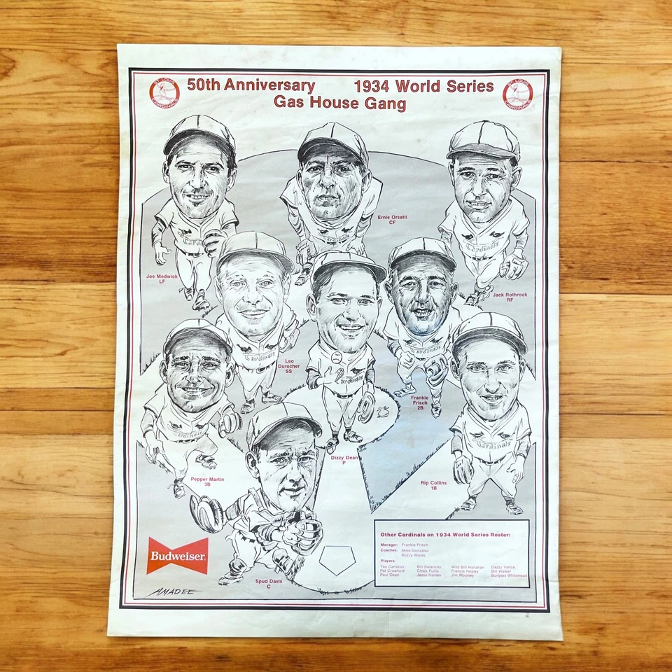 St. Louis Cardinals 1934 World Series Gas House Gang 50th Anniv Poster 1984 - Image 1 of 4