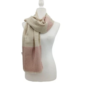 INC International Concepts Schal Damen Einheitsgröße kariert rosa hellbraun beige Neu mit Etikett - Bild 1 von 6