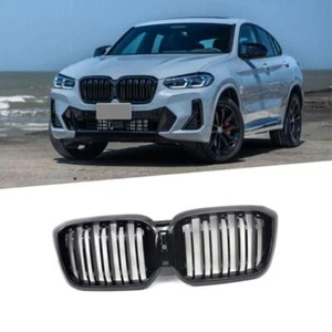 For BMW X3 X4 G01 G02 ABS Glossy Black Front Grill Grills Grilles W/ Hole 2 Slat - Picture 1 of 9