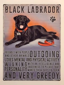 Schwarzer Labrador - Blechschild aus Metall - Bild 1 von 1