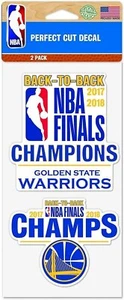 Golden State Warriors 2018 NBA Champions Double Up Die Cut Sticker Decal... - Picture 1 of 1