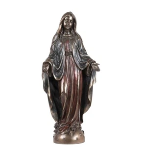 VIERGE MIRACULEUSE FACON BRONZE STATUE SCULPTURE 21 CMS - Imagen 1 de 1