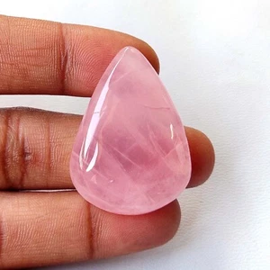Natural Pink Rose Quartz Polished Gemstone Cabochon Pear Shape Loose 72Cts #8849 - Picture 1 of 8