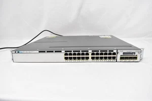 Cisco WS-C3750X-24T-S 24 Port Gigabit Ethernet Switch w/ C3KX-NM-1G Module - Picture 1 of 5