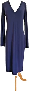 Longsleeve Norma Kamali Dress, Navy Blue Midi, S, Simple Chic Classic Long - Picture 1 of 4