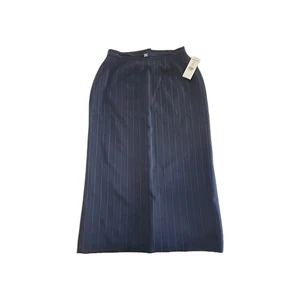 Vintage Karen Scott Blue And Brown Striped Lined Pencil Skirt Size 10 NWT - Picture 1 of 11