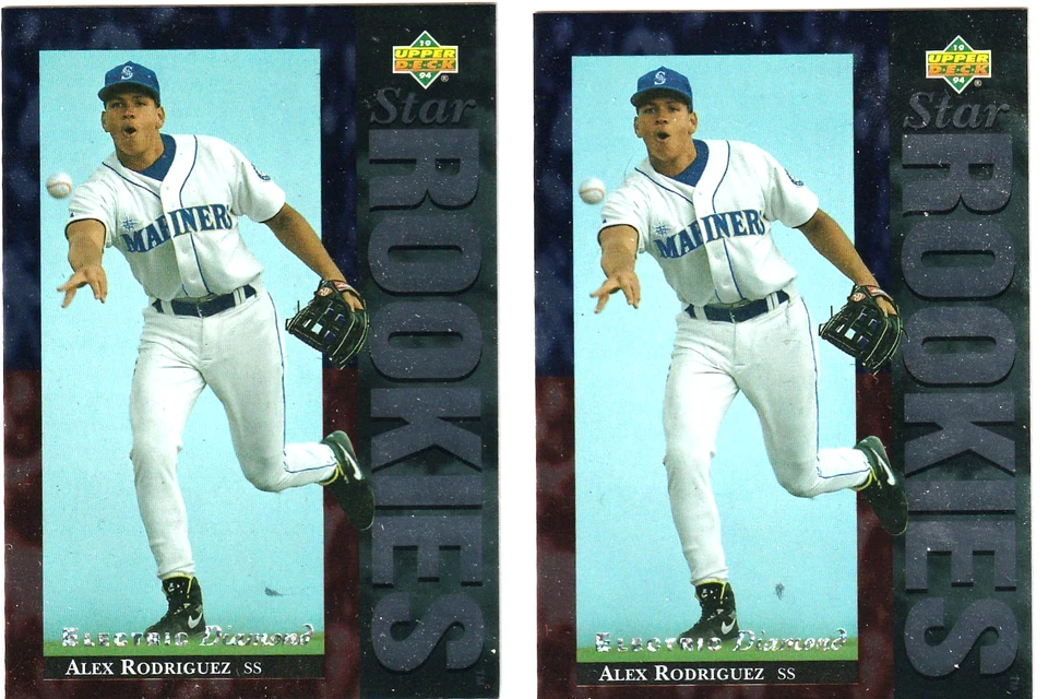 (2) Alex Rodriguez 1994 Upper Deck #24 Electric Diamond Star rookie cards lot - Image 1 of 1