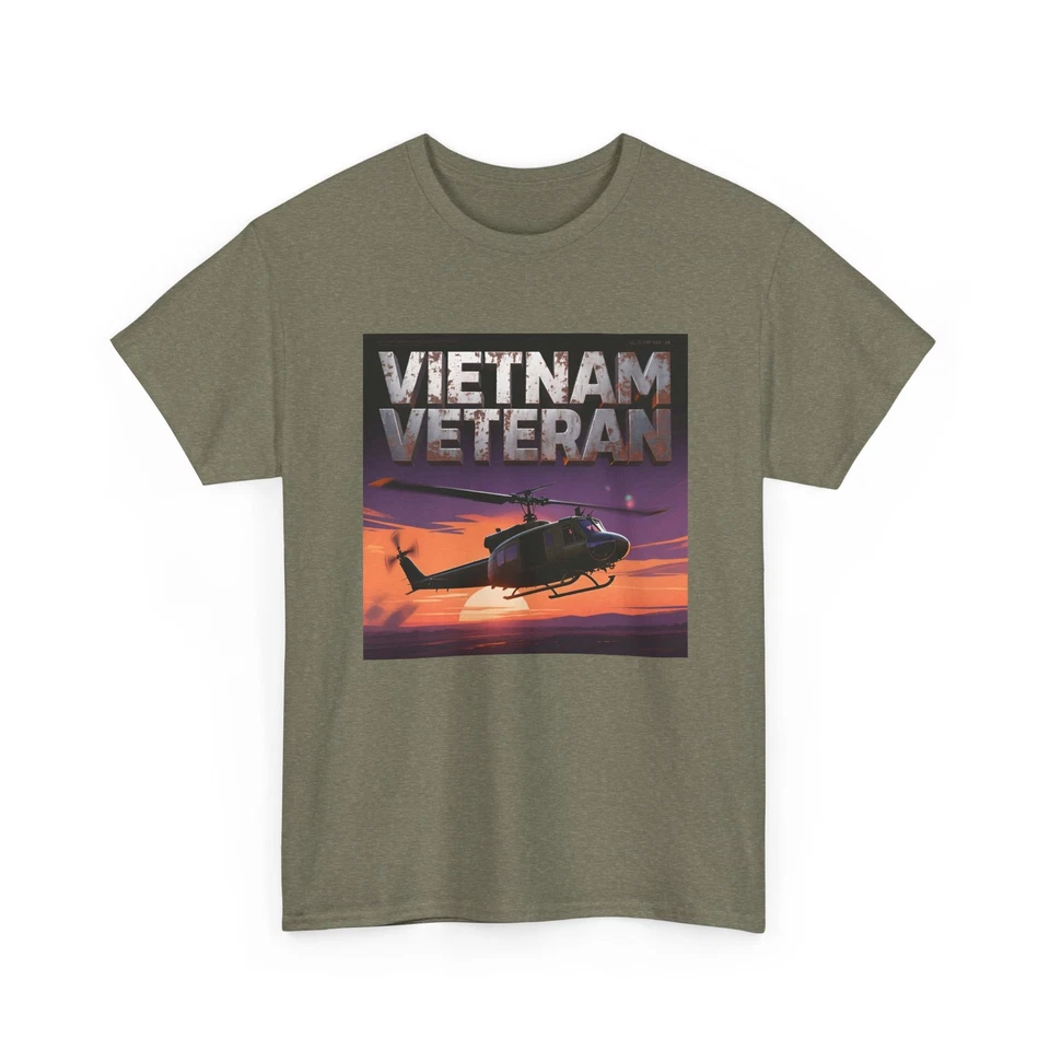 Camiseta veterana do Vietnã — Camiseta Huey Helicopter Sunset Memorial - Imagem 1 de 1