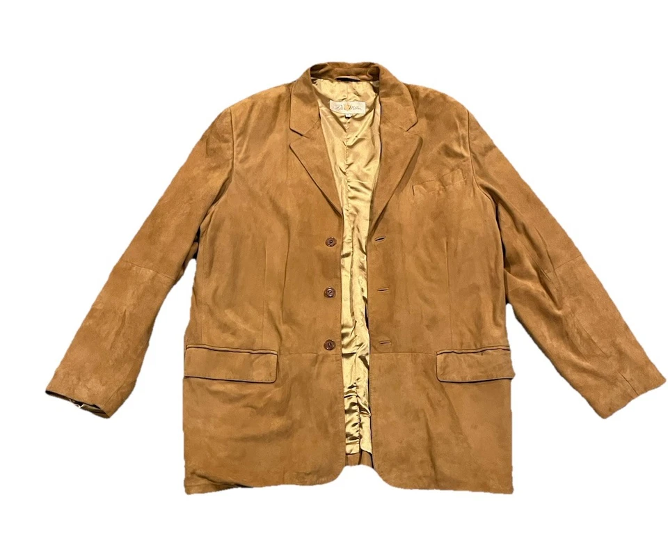 Chaqueta de cuero de gamuza marrón Peter Millar XXL para hombre Foto 1 de 4