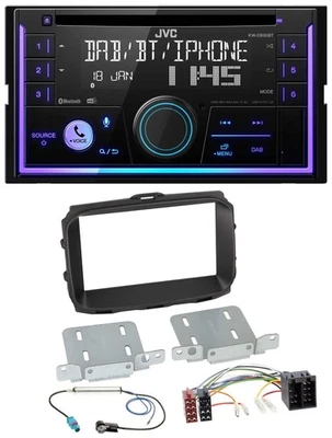 JVC MP3 USB 2DIN DAB Bluetooth CD Autoradio für Alfa Giulietta 2013-2021 ISO sch - Bild 1 von 4