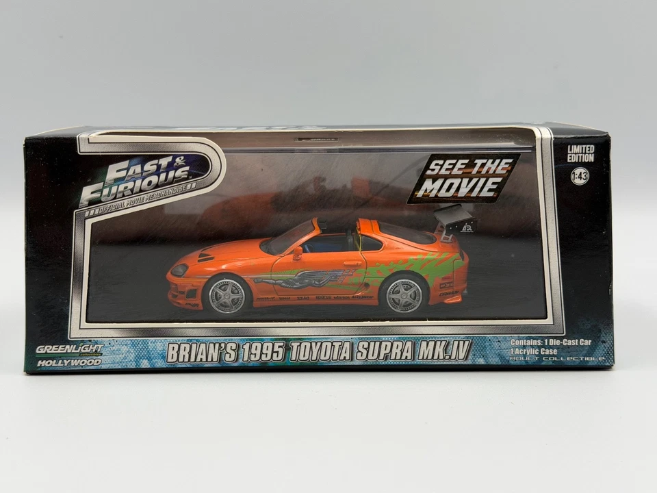 Greenlight Hollywood Fast & Furious Brian's 1995 Toyota Supra MK.IV, 1:43, NIB - Image 1 of 4