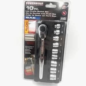 Powerbuilt 10 Piece 3/8"Dr SAE Low Profile Socket Set 642049 - Bild 1 von 7