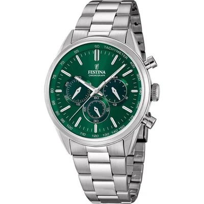 Orologio Cronografo Uomo FESTINA F16820/R in Acciaio Fondo Verde - Immagine 1 di 4