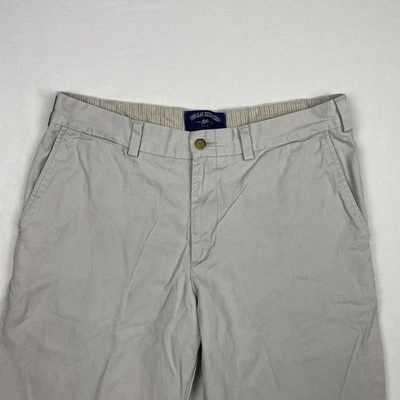 复古 Bills Khakis 男式打褶袖口正装裤棕褐色 (35x32) 美国制造 — 第 1/4 张图片