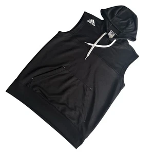 Adidas Basketball Men’s Sleeveless Hoodie Black White Small Fits Junior Medium - Picture 1 of 9