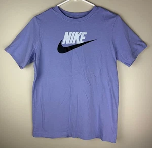 Cool Purple NIKE Swoosh Logo T-Shirt Tee Size Youth XL Cotton Soft - Picture 1 of 3