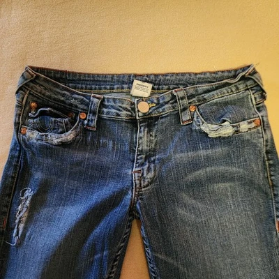 True Religion Bridget Stone & Tint Jeans Women's Size 30 Blue Twisted Flare - Image 1 of 4