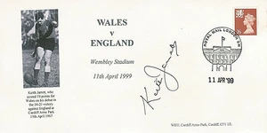 Keith Jarrett GALES V INGLATERRA 1999 FIRMADA RUGBY PRIMER DÍA CUBIERTA CON CERTIFICADO DE AUTENTICIDAD - Imagen 1 de 1