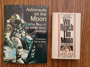 Astronauts on the Moon - Hallmark Pop-Up Book by Hendricks 1969 and Bonus PB - Picture 1 of 13