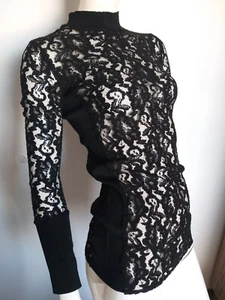 BY MALENE BIRGER black lace long sleeve top blouse size XS - Picture 1 of 9