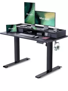 Escritorio eléctrico de pie Marsail altura ajustable 48 24 pulgadas soporte para sentarse doble cajón - Imagen 1 de 6