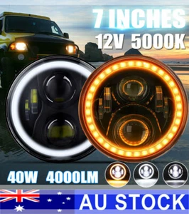 7" LED Headlights Black Bulb Fit For Holden Torana GTR XU1 A9X SLR5000 LH LX LJ - Picture 1 of 12