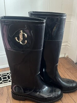 Botas de lluvia Jimmy Choo para mujer talla 7 negras Foto 1 de 4