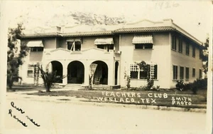 Teachers Club Weslaco Texas TX RPPC Photo Postcard Hidalgo County 1926s Building - Picture 1 of 2