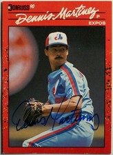 Dennis Martinez 1990 Donruss On-Card Hand Signed Autograph #156 All-Star