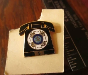 U.S. ARMY BLACK ENAMELLED 5 PHONE PIN pinback  - Picture 1 of 3