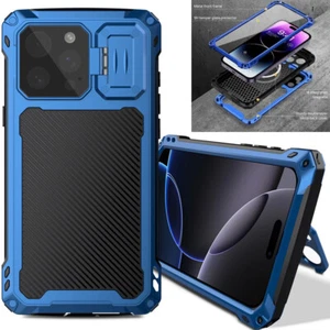 Funda protectora de pantalla metálica magnética con soporte para iPhone 16 15 Plus 14 Pro Max - Imagen 1 de 27