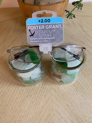 +2.00 Gafas de lectura Foster GrantTITANIUM TITANE duraderas y ligeras nuevas Foto 1 de 4