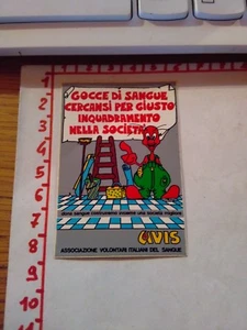 ADESIVO VINTAGE STICKER kleber AVIS GOCCE DI SANGUE CERCASI - Bild 1 von 1
