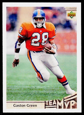 Gaston Green, 1992 Upper Deck Football Card, #354, Denver Broncos, - Image 1 of 2