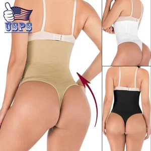 Women High Waist Cincher Girdle Shaper Tummy Control Seamless Thong Panties - Picture 1 of 18