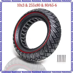 Neumático sólido 10x3 apto 255x80 u 80/65-6 neumático scooter eléctrico - Imagen 1 de 9
