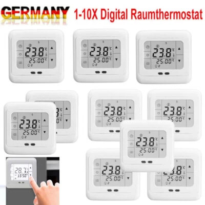 Raumthermostat Fubodenheizung Unterputz Digital Thermostat 3600W Programmierbar, - Bild 1 von 4