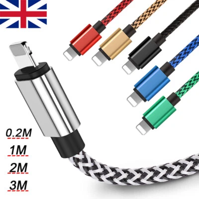 20cm 1m 2m 3m Extra Long USB Lead Fast Charging Sync Data For iPhone 12 13 Cable - Image 1 of 4