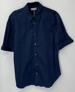 Camisa Alexander McQueen Para Hombre Azul Marino Abotonada Manga Corta Talla L (ETIQUETAS FALTANTES) - Imagen 1 de 3