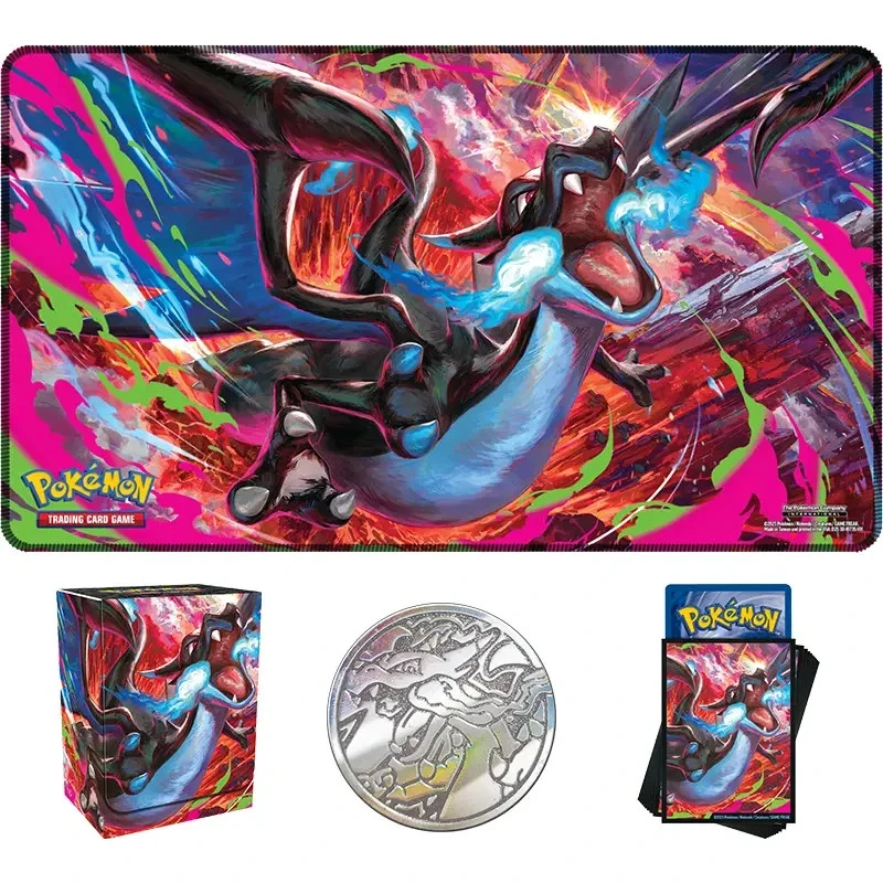 Pokemon TCG: Mega Charizard X - Playmat, Sleeves, Deck Box & Coin