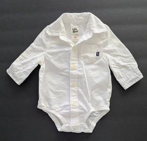 Baby B'Gosh Size: 3 Months Long Sleeve Button Down Collared Shirt w/ Blue Cuffs - Picture 1 of 6