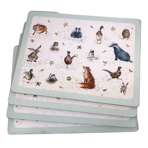 Pimpernel Wrendale Placemat Set Of 4 Country Set Animals Large 40cm x 30cm MARKS - Picture 1 of 15