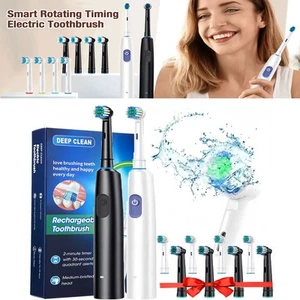 Electric Toothbrush Rotary Rechargeable Electric Toothbrush for Adults Rotating - Picture 1 of 24