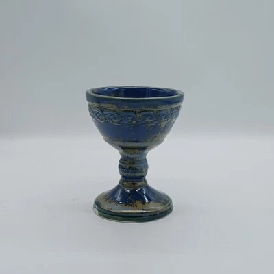 PORTHMADOG WELSH  POTTERY  VASE Blue Rustic Vintage Pottery - Image 1 of 4
