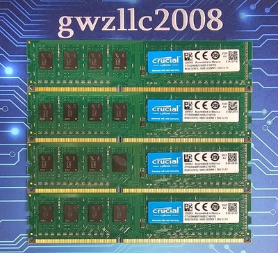 32GB (4x8GB) PC3L-12800u DDR3-1600MHz 2Rx8 Non-ECC Crucial CT102464BD160B.C16FPD - Image 1 of 2