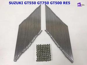 Fit SUZUKI GT550 GT750 GT500 RE5 FRONT & REAR SPOKE SET CHROME 72Pcs.  #BI5019# - Picture 1 of 7