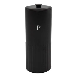 Pasta Tin Metal Black Round Spaghetti Food Storage Canister with Airtight Lid - Picture 1 of 1