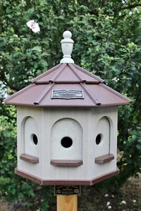 Amish hausgemachte handgefertigte Polypavillon Vogelhaus Hof Birkenholz und braun Lg - Bild 1 von 1