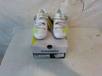 ZAPATOS DE BICICLETA DE CARRETERA DIADORA TRIVEX PLUS PARA MUJER UE 37 EE. UU. 6,5 Blanco/Verde Minorista $140 Foto 1 de 4